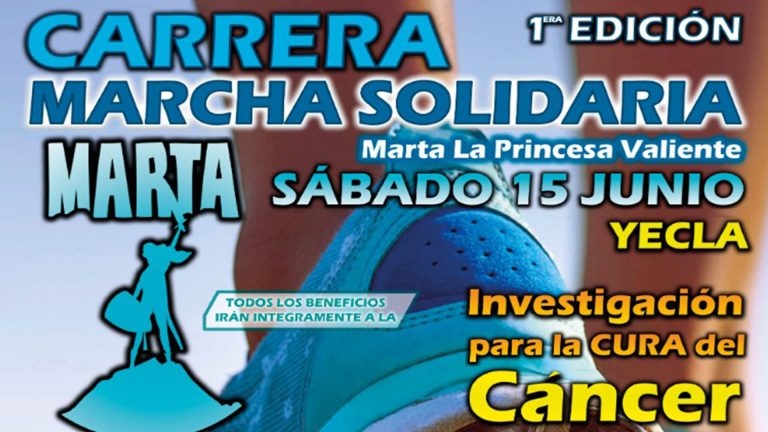Cartel carrera de Marta a favor del cáncer infantil